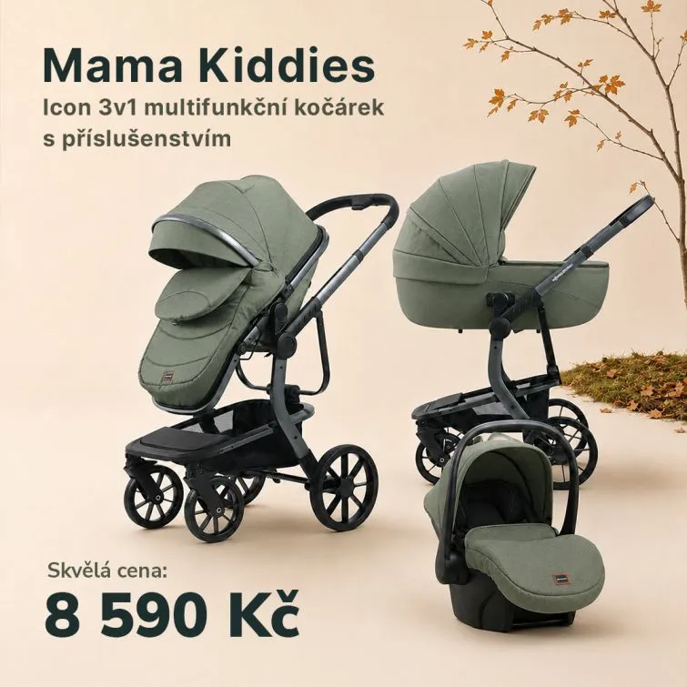 Mama Kiddies Icon 3v1 multifunkční kočárek s doplňky