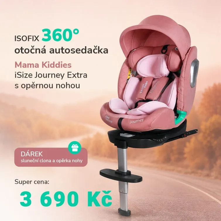 ISOFIX 360° otočná autosedačka Mama Kiddies iSize Journey Extra
