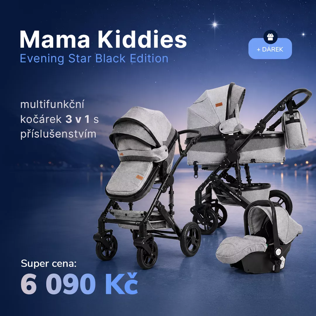 Multifunkční kočárek Mama Kiddies Evening Star Black Edition 3 v 1