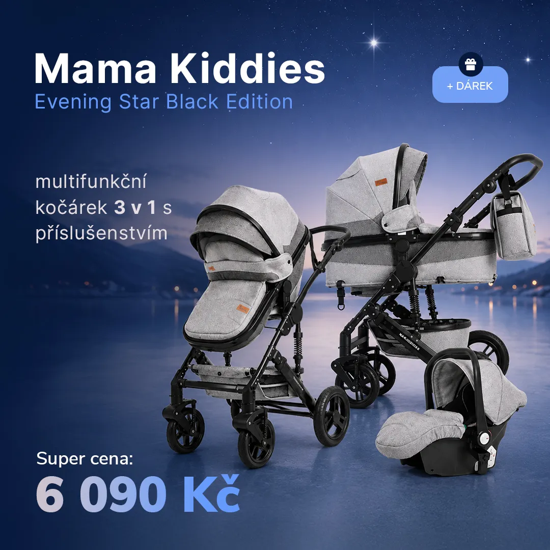 Multifunkční kočárek Mama Kiddies Evening Star Black Edition 3 v 1