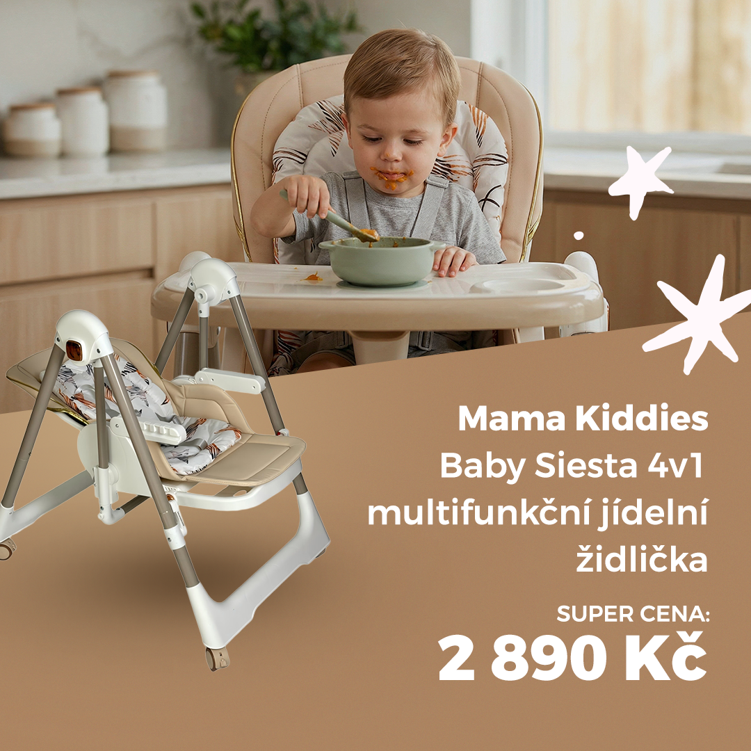 Mama Kiddies Baby Siesta 4v1 multifunkční jídelní židlička