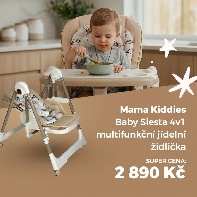 Mama Kiddies Baby Siesta 4v1 multifunkční jídelní židlička