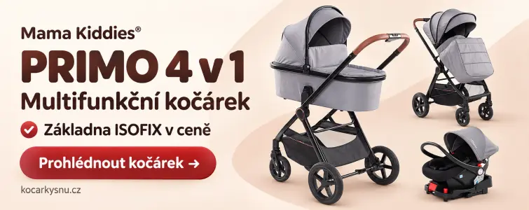 Mama Kiddies® 4v1 PRIMO multifunkční kočárek v šedé barvě + DÁREK