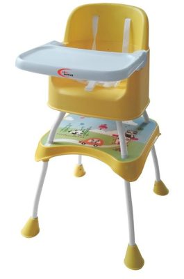 Mama Kiddies Play jedálenská stolička 2v1, farba žltá