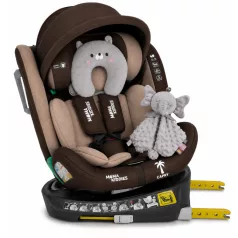   ISOFIX Mama Kiddies® iSize Capry bezpečnostní autosedačka otočná o 360° (40–150 cm) v béžové/hnědé barvě + Dárek