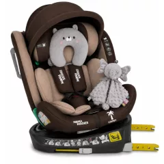   ISOFIX Mama Kiddies® iSize Capry bezpečnostní autosedačka otočná o 360° (40–150 cm) v béžové/hnědé barvě + Dárek