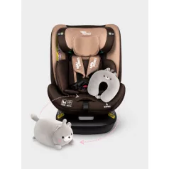   ISOFIX Mama Kiddies® iSize Capry bezpečnostní autosedačka otočná o 360° (40–150 cm) v béžové/hnědé barvě + Dárek