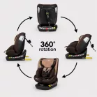 ISOFIX Mama Kiddies® iSize Capry bezpečnostní autosedačka otočná o 360° (40–150 cm) v béžové/hnědé barvě + Dárek