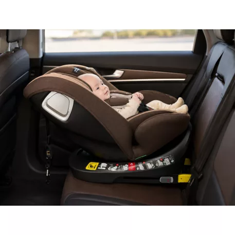 ISOFIX Mama Kiddies® iSize Capry bezpečnostní autosedačka otočná o 360° (40–150 cm) v béžové/hnědé barvě + Dárek
