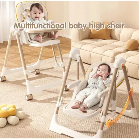 Mama Kiddies® Baby Siesta 4v1 multifunkční jídelní židlička v šedé barvě