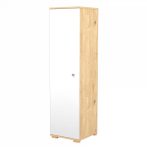   Stojící skříň s 1 dveřmi a 5 policemi v mandlově-bílé barvě