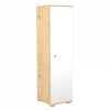 Stojící skříň s 1 dveřmi a 5 policemi v mandlově-bílé barvě