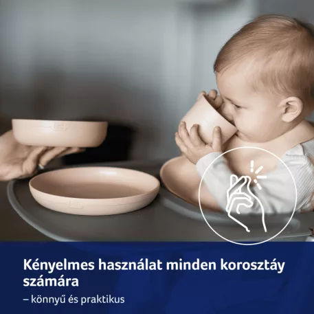 LOVI jídelní sada s otevřeným hrnečkem, 3 ks – Nude