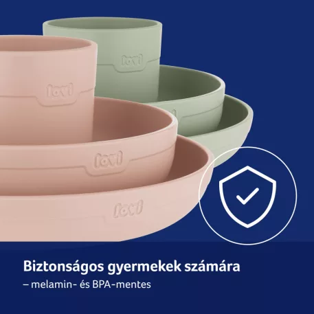 LOVI jídelní sada s otevřeným hrnečkem, 3 ks – Pistachio