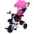 FunFit Kids Twist tříkolka s vodícím ramenem a opěrkou na nohy v růžové barvě (sedadlo otočné o 360°)