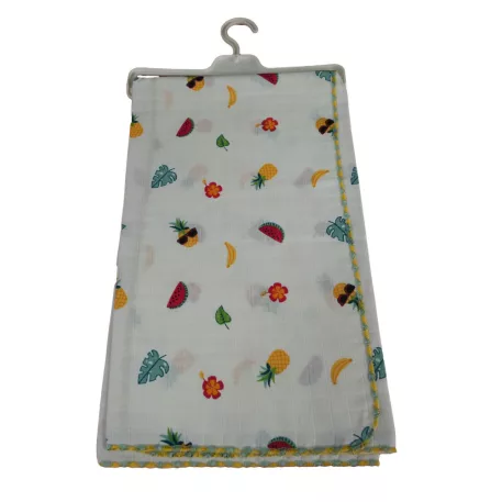 Dětská osuška a dečka z plenkoviny 77 × 78 cm – Modrá duha