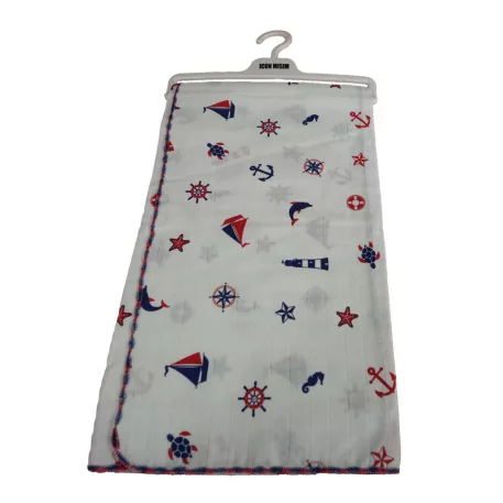 Dětská osuška a dečka z plenkoviny 77 × 78 cm – Námořnický motiv