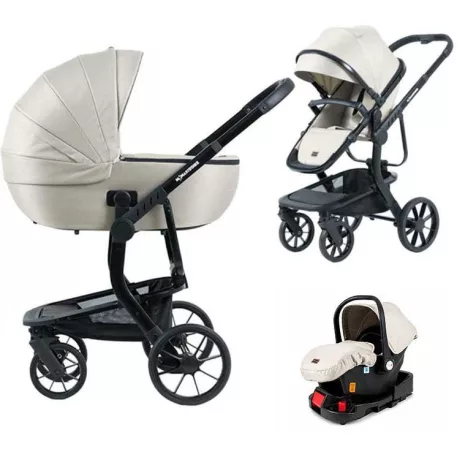 Multifunkční kočárek Mama Kiddies Icon 4v1 v béžové barvě s ISOFIX základnou.