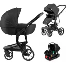 Mama Kiddies® 4v1 Icon multifunkční kočárek s příslušenstvím v černé barvě, se základnou ISOFIX + dárek