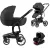 Mama Kiddies® 4v1 Icon multifunkční kočárek s příslušenstvím v černé barvě, se základnou ISOFIX + dárek