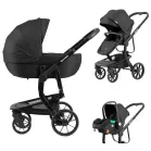 Mama Kiddies® Icon 3v1 multifunkční kočárek s doplňky v černé barvě + Dárek