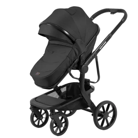 Kočárek Mama Kiddies Icon v černé barvě se sportovní sedačkou a nánožníkem