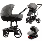 Multifunkční kočárek Mama Kiddies Icon 4v1 v šedé barvě s ISOFIX základnou.