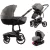 Multifunkční kočárek Mama Kiddies Icon 4v1 v šedé barvě s ISOFIX základnou.