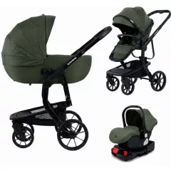   Mama Kiddies® Icon 4v1 multifunkční kočárek s příslušenstvím v zelené barvě, se základnou ISOFIX + dárek