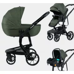   Mama Kiddies® Icon 3v1 multifunkční kočárek s příslušenstvím – zelený + dárek