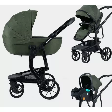 Mama Kiddies® Icon 3v1 multifunkční kočárek s příslušenstvím – zelený + dárek