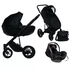   Mama Kiddies® Max 500 3v1 multifunkční kočárek v černé barvě s doplňky + Dárek