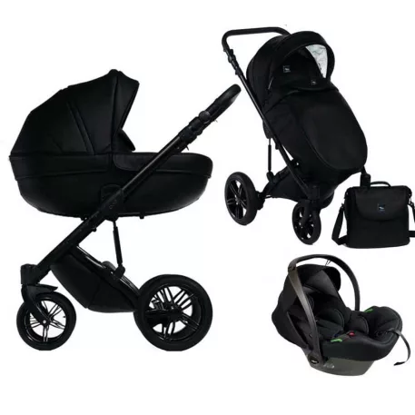 Mama Kiddies® Max 500 3v1 multifunkční kočárek v černé barvě s doplňky + Dárek