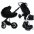 Mama Kiddies® Max 500 3v1 multifunkční kočárek v černé barvě s doplňky + Dárek