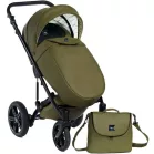 Mama Kiddies Max 500 oliva színű babakocsi lábzsákkal és pelenkázótáskával