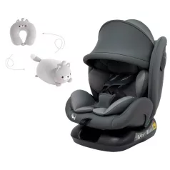   Mama Kiddies® Nova Luxe i-Size autosedačka, upevnění bezpečnostním pásem – tmavě šedá (40–150 cm) + DÁREK cestovní polštářek