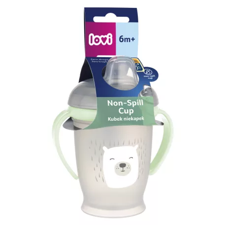 LOVI Hrneček nevylévací se svítícími úchyty BUDDY BEAR 250ml 6m+