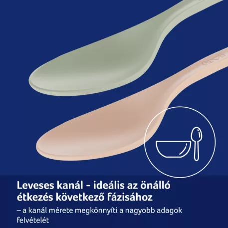 LOVI sada první krmící a polévkové lžíce 6m+, 2 ks – Nude