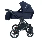 Kočárek Mama Kiddies Gino v modré barvě s přebalovací taškou.
