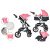 Dětský kombinovaný kočárek Mama Kiddies Venus 3v1 s doplňky v růžové barvě + Dárek