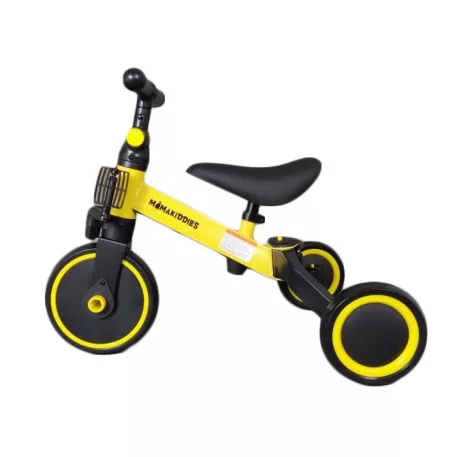 Mama Kiddies® Ethan MultiTrike 2v1 – dětská tříkolka a odrážedlo v jednom- žlutá