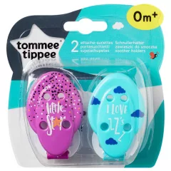   Řetízek na dudlík Tommee Tippee 2 kusy - modrý, fialový - little star