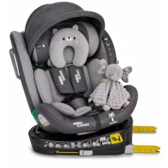   ISOFIX 360° otočná autosedačka Mama Kiddies® iSize Capry (40–150 cm) v šedé barvě + dárek