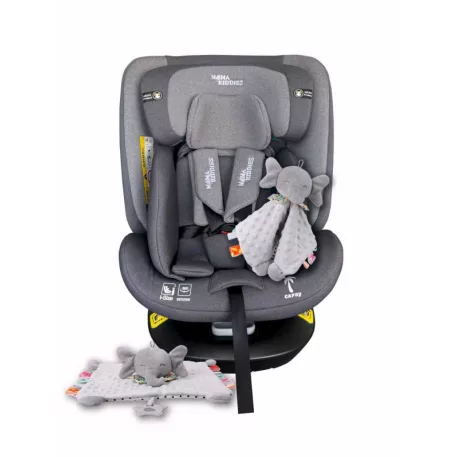 ISOFIX 360° otočná autosedačka Mama Kiddies® iSize Capry (40–150 cm) v šedé barvě + dárek