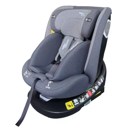 ISOFIX 360° otočná autosedačka Mama Kiddies® iSize Capry (40–150 cm) v šedé barvě + dárek