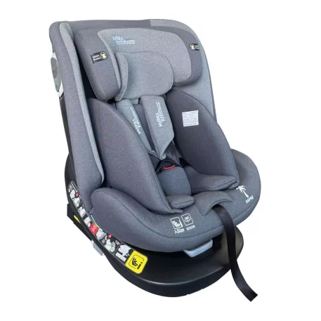 ISOFIX 360° otočná autosedačka Mama Kiddies® iSize Capry (40–150 cm) v šedé barvě + dárek