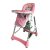 Detská multifunkčná jedálenská stolička Mama Kiddies ProComfort, farba ružová s hrochom 