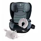 Mama Kiddies® i-Fix Corsica dětská autosedačka (100–150 cm) ve světle šedé barvě + dárek