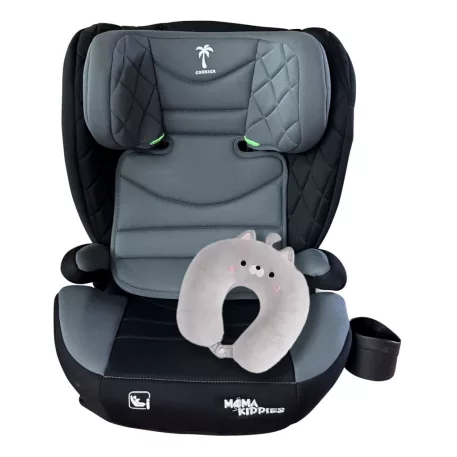 Mama Kiddies® i-Fix Corsica dětská autosedačka (100–150 cm) ve světle šedé barvě + dárek