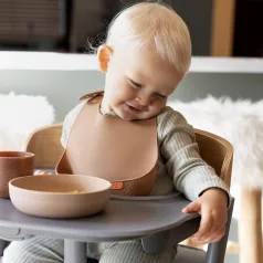 LOVI silikonový bryndák s kapsou Nude, 6m+